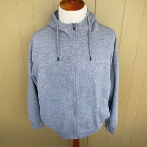 MTA sport men XL full zip longsleeve hooded jacket w/front pockets grey